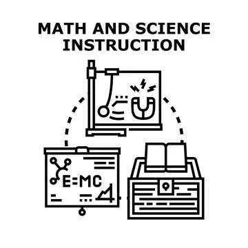 Math and science instruction education and learning concept Stock Illustration