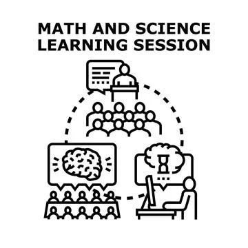 Math and science learning session concept vector illustration Stock Illustration