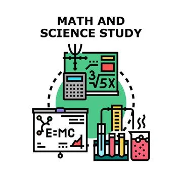 Math and science study education concept learning Stock Illustration