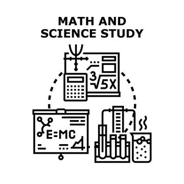 Math and science study education concept learning Stock Illustration