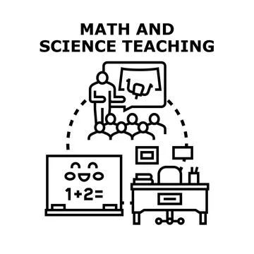 Math and science teaching concept vector illustration Stock Illustration