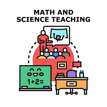 Math and science teaching concept vector illustration Stock Illustration