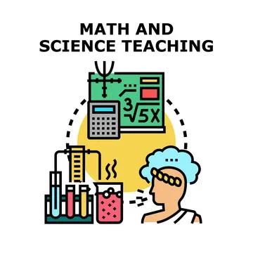 Math and science teaching concept vector illustration Stock Illustration