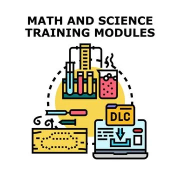 Math and science training modules and online education program Illustration