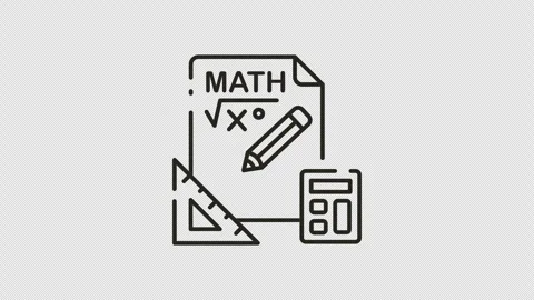Math Animated Outline Icon Stock Footage 327502625