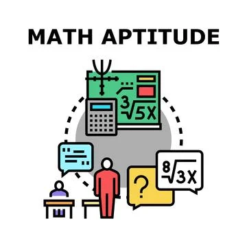 Math aptitude and education concept icon Stock Illustration