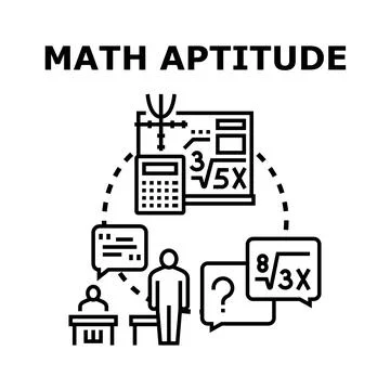 Math aptitude and education concept icon Stock Illustration