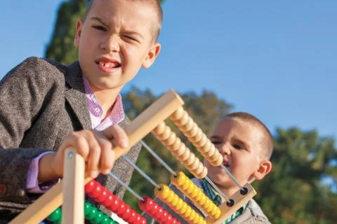Math back to school abacus Stock Photos