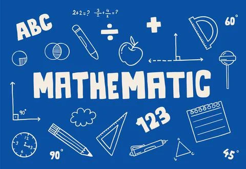 Math Background and Doodle Design Set Stock Illustration