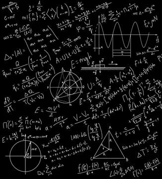 Math background. Mathematic pattern on blackboard Stock Photos