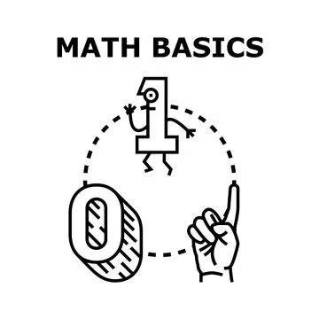 Math basics concept counting numbers learning education Иллюстрация