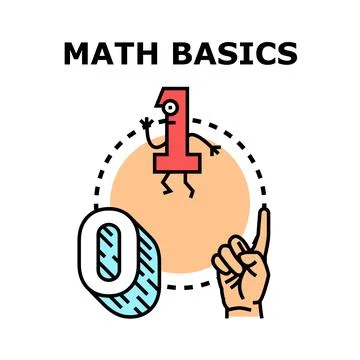 Math basics concept counting numbers learning education Stock Illustration