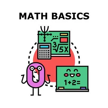 Math basics education and learning concept vector Stock Illustration