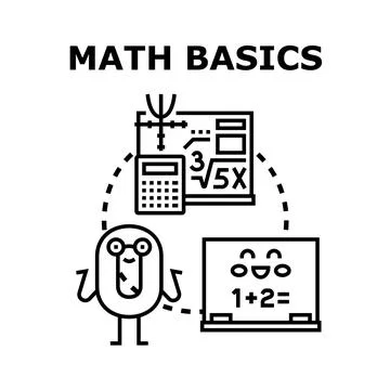 Math basics education and learning concept vector Stock Illustration