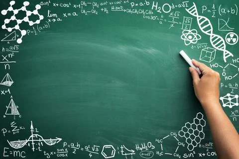 Math on blackboard Stock Photos