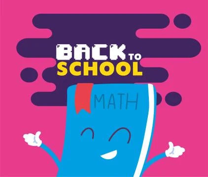 Math book cartoon of back to school vector design Stock Illustration