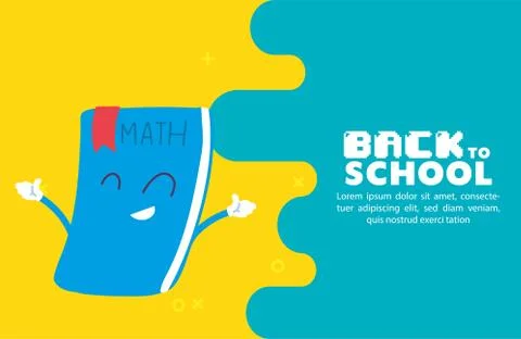 Math book cartoon of back to school vector design Stock Illustration