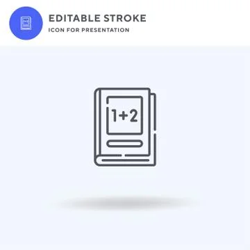 Math Book icon vector, filled flat sign, solid pictogram isolated on white, l Illustrazione stock