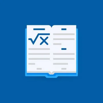 Math book vector flat creative icon or design element Stock Illustration