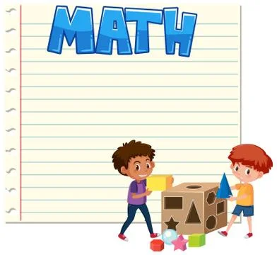 Math boys on note template 스톡 일러스트