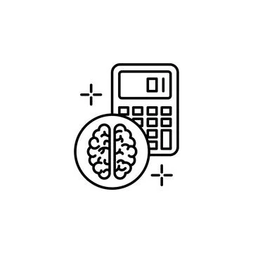 Math calculator brain icon. Element of brain concept Stock Illustration