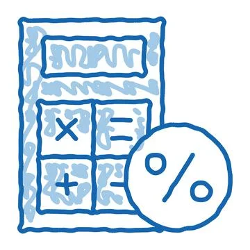 Math Calculator for Calculations doodle icon hand drawn illustration Stock Illustration