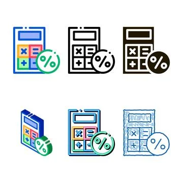 Math calculator for calculations icon variants vector outline 스톡 일러스트