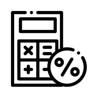 Math Calculator for Calculations Icon Vector Outline Illustration Stockillustratie