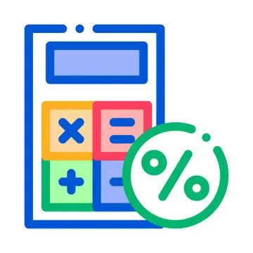 Math Calculator for Calculations Icon Vector Outline Illustration Stock Illustration