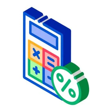 Math Calculator for Calculations isometric icon vector illustration Stock Illustration