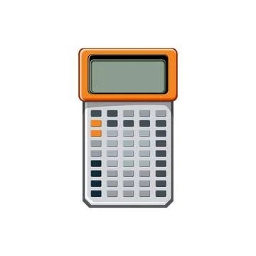 Math calculator device cartoon vector illustration Illustrazione stock
