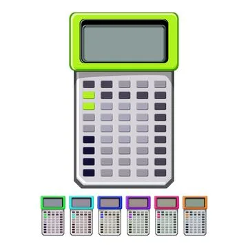 Math calculator device cartoon vector graphic 스톡 일러스트