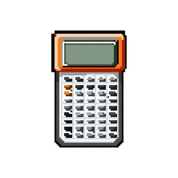 Math calculator device pixel art vector illustration Illustrazione stock