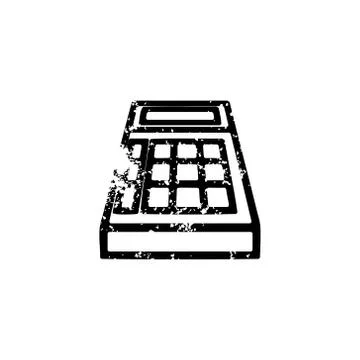Math calculator distressed icon Stock Illustration