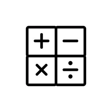 Math calculator icon vector outline illustration 스톡 일러스트