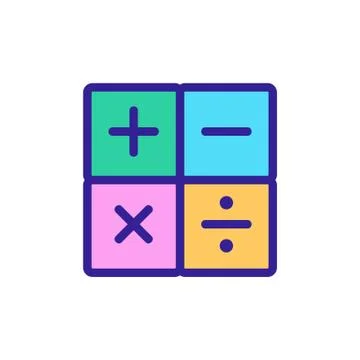 Math calculator icon vector outline illustration Stock Illustration