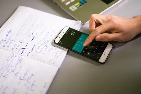 Math calculator for problem solving Foto stock