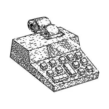 Math calculator sketch hand drawn vector Stock Illustration