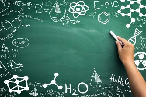 Math, chemistry and physics Stock Photos