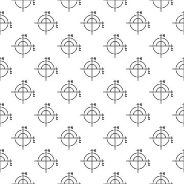 Math Circle vector concept line minimal seamless pattern 스톡 일러스트