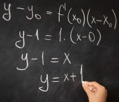 Math class on blackboard Stock Photos