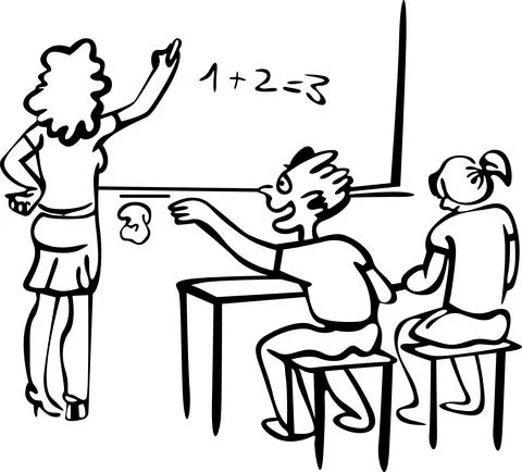 In math class, the boy gets bored and throws a paper ball Stock Illustration