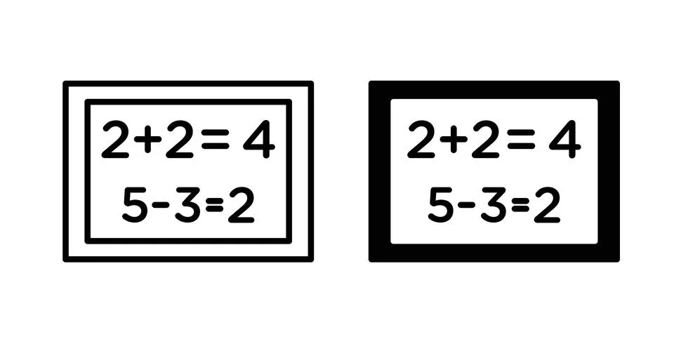 Math class icon design. Simple Vector illustrations.. Stock Illustration