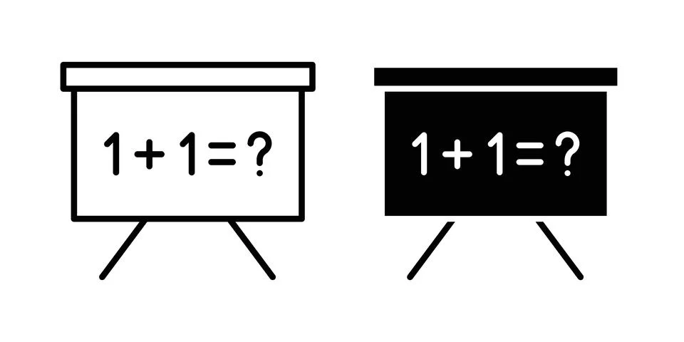 Math class icon set, collection of vector icons Illustrazione stock
