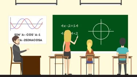 Math in class. Stock Illustration