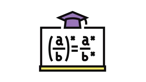 Math class primary school color icon animation Stock Footage 326105306