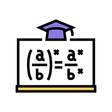 Math class primary school color icon vector illustration Illustrazione stock