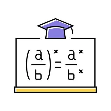 Math class primary school color icon vector illustration Illustrazione stock