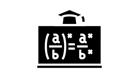 Math class primary school glyph icon animation Stock Footage 326152054