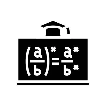 Math class primary school glyph icon vector illustration Illustrazione stock